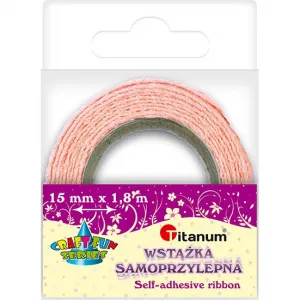 Titanum Craft-Fun Series bavlněná samolepicí krajková stuha růžová 15mm 1,8m (D12-3)