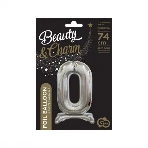 Godan Beauty&Charm stříbrná stojící číslice gumový balón 750mm 30cal (BC-ASSO)