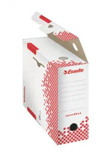 Archivační box Esselte Speedbox - bílý/červený 100 mm x 250 mm x 350 mm (623908)
