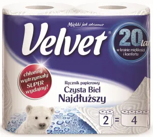 Sametový čistě bílý ručník v roli Nejdelší barva: bílá