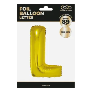 Godan fóliový balónek písmeno L zlatý 89cm