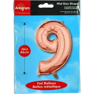 Fóliový balónek růžový.zlatý 9 (3660401)