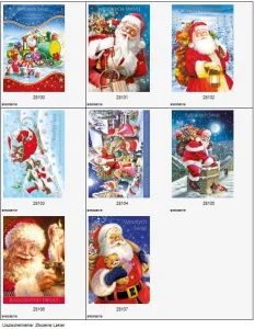 Světské skládané vánoční přání Pol-Mak B6 se smíšenými vzory (B6Z_GWWW)