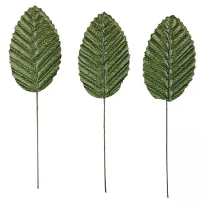 Látkový ornament z řady Titanum Craft-Fun Listy na drátku zelený (SY-002)