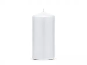 Klubová svíčka Partydeco matná bílá, výška 12 cm průměr 6 cm - bílá 120 mm (SKKMAT-008-OP)