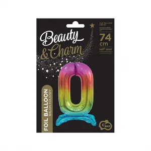 Godan Beauty&Charm gumový balónek duhový stojící číslo 750mm 30cal (BC-ASTO)