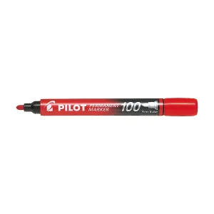 Permanentní popisovač Pilot, červený kulatý hrot (SCA-100-R)