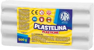 Plastelína Astra 1 barva bílá 500g