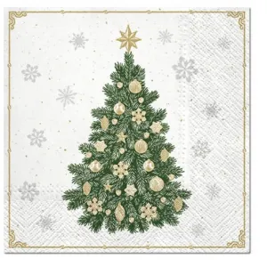Ubrousky Paw Lunch frosty tree - bílé 330 mm x 330 mm (SDL011400)