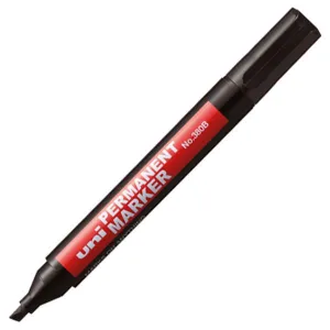 Permanentní popisovač Uni, černý, 1,0-4,5 mm, dlátovým hrotem (NO-380B)