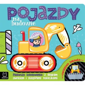 Aksjomat Vzdělávací brožura Vozidla na staveništi. První omalovánky s tlustými obrysy a kulatými samolepkami