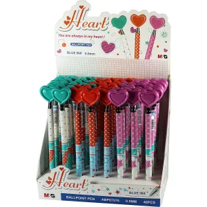 Automatické kuličkové pero Heart ABP87575 M&G 0,5 mm s modrým hrotem