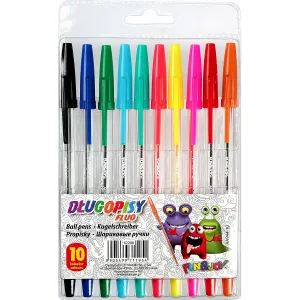 Sada kuličkových per Titanum fluo 10 barev