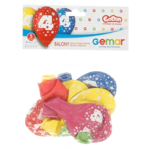Godan Gumový balónek s potiskem 5 ks mix 300mm 12cal (GS110/4)