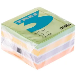 Papírová kostka Tres - mix barev 75 mm x 75 mm (KOSE75/ZIEL)
