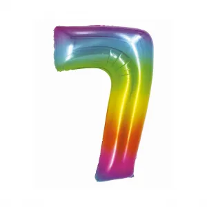 Fóliový balónek Godan Smart number 7 rainbow 76cm (CH-STC7)