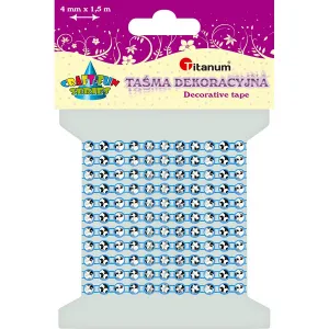 Titanum Craft-Fun Series dekorativní stuha s krystaly modrá 4mm 1,5m (0,4x150cm)