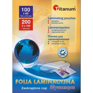 Laminovací fólie Titanum A5 - transparentní 100mic. 154 mm x 216 mm