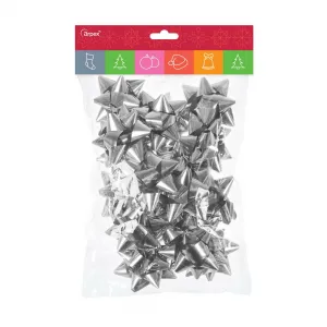 Samolepicí mašle Arpex 16ks stříbrná 70mm (BN5229SRE)