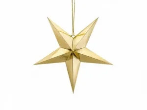 Dekorace Partydeco Papírová hvězda, 45 cm, zlatá (GWP1-45-019M)