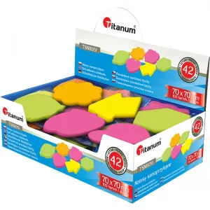 Samolepicí bločky 70x70mm fluo mix různé tvary 100k