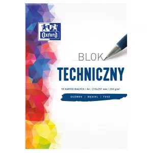Oxford technický blok Oxford A4 bílý 250g 10k (400093199)