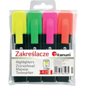 Sada zvýrazňovačů Titanum AD2003A 4 barvy