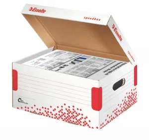 Archivační box Esselte Speedbox - bílý/červený 355 mm x 193 mm x 252 mm (623911)