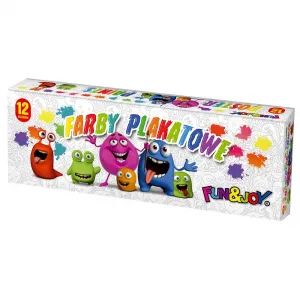 Barva plakátových barev Fun&Joy: mix 20 ml 12 barev. (FJ-012)
