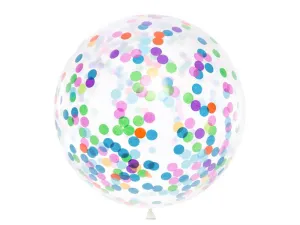 Partydeco gumový balónek s kulatými konfetami, 1m, mix transparentní 1000mm 36cal (BK36-1-000)