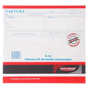 Vlastní tisk faktury Stolgraf DPH 2/3 A4 brutto univerzální 2/3 A4 100k. (F13)