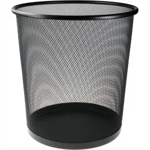 Titanová kovová popelnice 16 l - výška 28 cm, lomítko; 26,5 cm černá (M-101B)