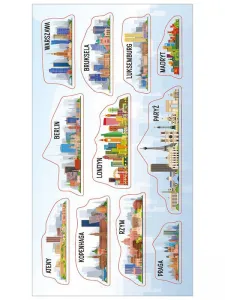 Nálepka (samolepka) Ranok Creative Panorama evropských měst