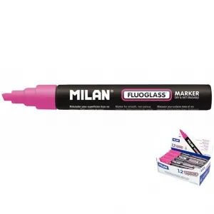 Speciální popisovač Milan na fluorescenční sklo, růžový 2,0-4,0 mm zkosený hrot (591293412)