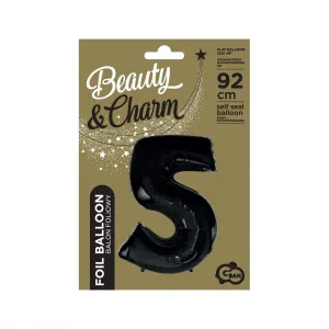 Fóliový balónek Godan číslo 5 BLACK 45cal (FG-C85CZ0)