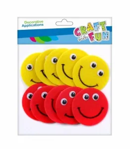 Euro-Trade plstěný ornament Emotikony 10 ks. (463451)