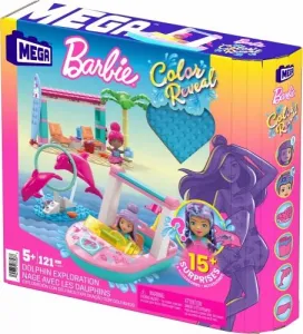 Mega Bloks Barbie Color Reveal delfín dobrodružství plastové kostky (HHW83)
