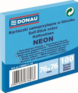 Donau Neonově modré 100k samolepicí bankovky 76 mm x 76 mm (7586011-10)