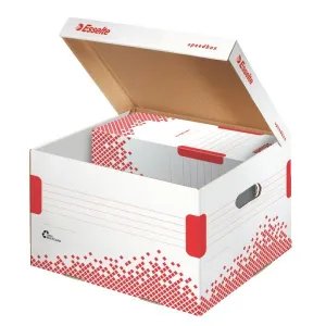 Archivační box Esselte Speedbox - bílý/červený 367 mm x 325 mm x 263 mm (623912)