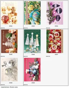 Světské skládané vánoční přání Pol-Mak B6 se smíšenými vzory (B6Z_GWWW)