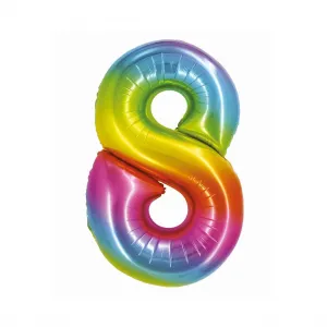 Fóliový balónek Godan Smart číslo 8 duhový 76 cm (CH-STC8)