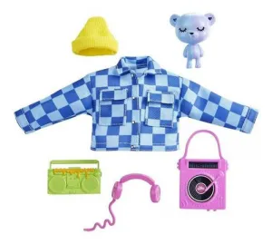 Barbie Extra módní šaty + domácí mazlíček (HDJ38)
