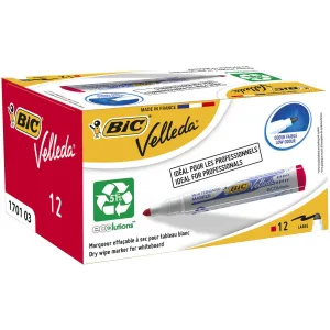 Popisovač Bic Velleda Ecolutions 1701, červený 1,5mm kulatý hrot (904939)