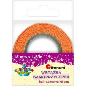 Titanum Craft-Fun Series bavlněná samolepicí krajková stuha oranžová 15mm 1,8m (D12-5)