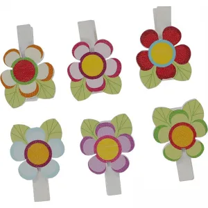 Dřevěná ozdoba Titanum Craft-Fun Series clothespins flowers (C723)