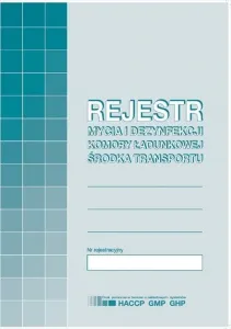 Ofsetový tisk Michalczyk i Prokop Registr mytí a dezinfekce nákladového prostoru dopravního prostředku A5 16k. (H-91-3)