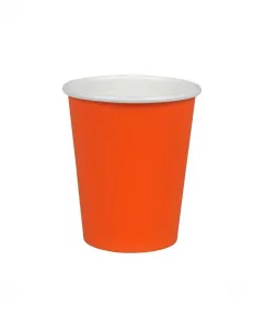 Jednorázový kelímek (nd) oranžový papír 250ml (132664)
