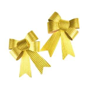 Arpex zlatá pruhovaná třpytivá mašle 2ks, 16cm (BN5502ZLO-0660)