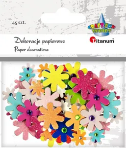 Titanum Craft-Fun Series papírové ozdoby květiny, květiny s křišťálem (5048)
