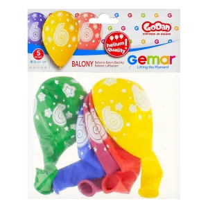 Godan Premium Hel potištěný gumový balónek 6, 13 palců/5 kusů mix 330mm 13cal (GS120/6)